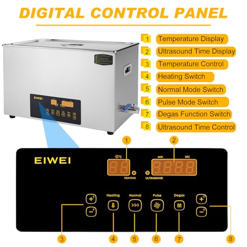 3L Ultrasonic Cleaner Dual-Frequency Professional Digital Stainless Steel Cleaning Machine with Heater Timer for Carburetor, Parts, Circuit Board