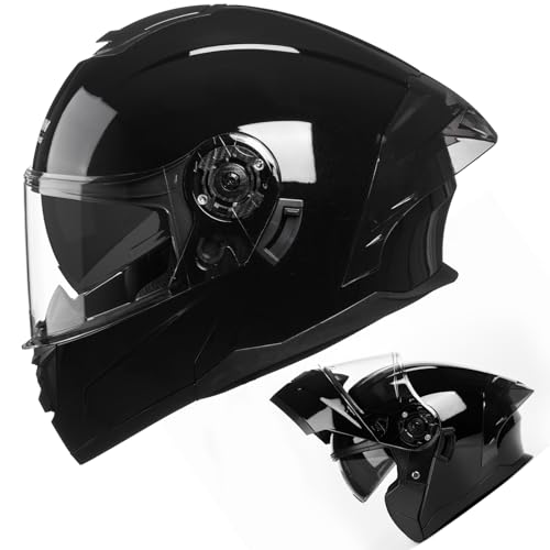 Modular Motorcycle Helmet with Flip-Up Design, DOT Approve with Extra Clear Visor, Full Face Motorcycle Helmets