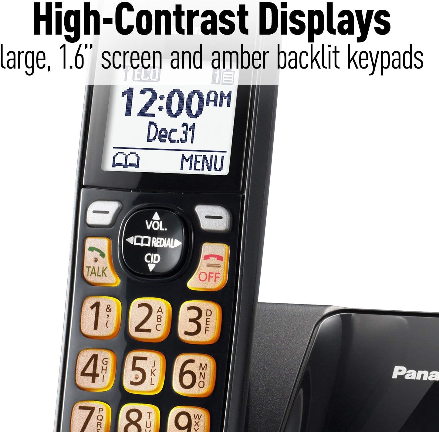 Panasonic KX-TGD513B Expandable Cordless Phone with Call Block - 3 Handsets (Renewed)