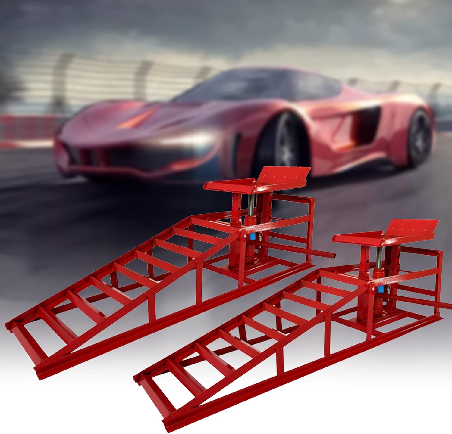 Car Ramp Lifts - VVVIKU 2PCS Auto Car Truck Service Ramps Lifts, 10000lbs Heavy Duty Hydraulic Car Ramps Lift for Car Repair