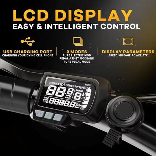 1000W Folding Electric Bike, 48V Large Removable Battery E Bike, 30+MPH, 80 Miles Max Range, 20" Fat Tire Electric Bike for Adults
