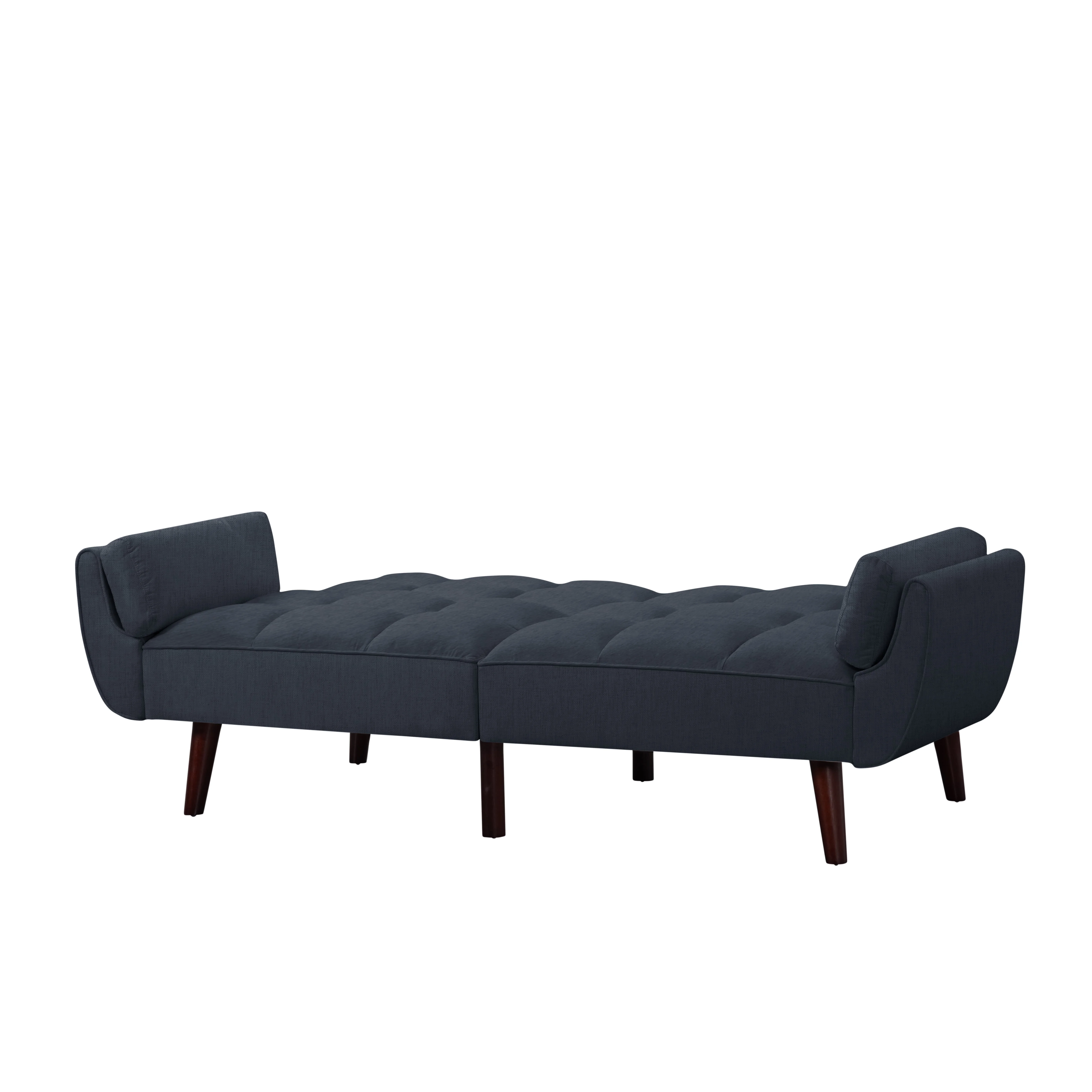 BSHTI 76” Futon Sofa Bed,Upholstered with Polyester,Wood Frame,2 Arm Pillows Included,3 Adjustable Positions ,5 Colors for Choosing