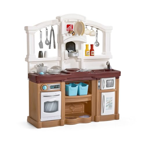 Step2 Fun with Friends Kids Kitchen Playset, Indoor/Outdoor Kitchenette, Interactive Play with Lights and Sounds, Durable Plastic