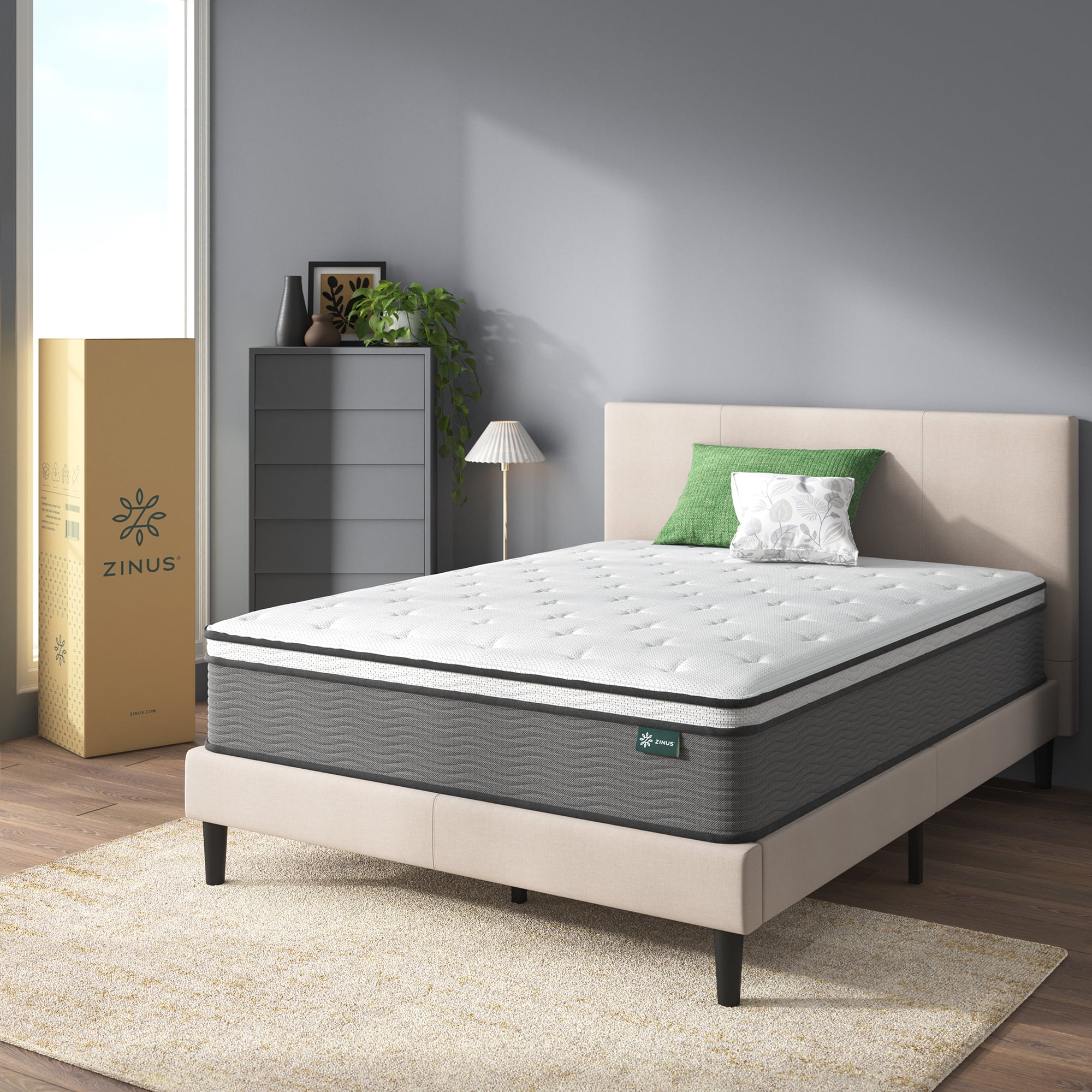 Zinus Support Plus 12" Comfort Foam and Pocket Spring Hybrid Mattress, Queen
