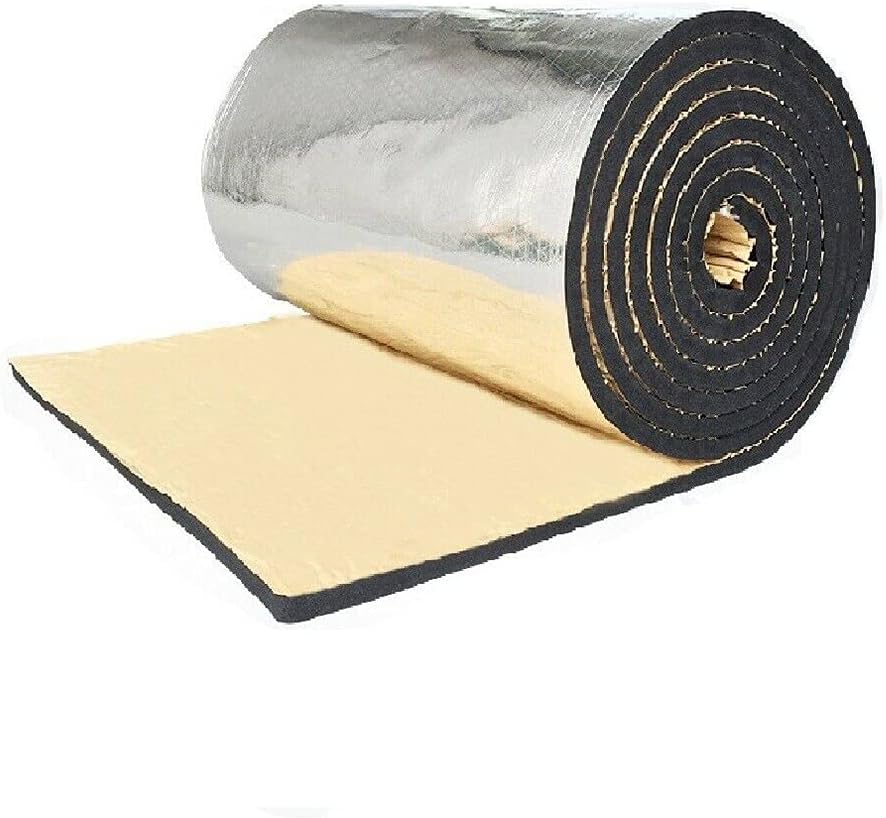 VPABES Car Noise Aluminum Heat Sound Deadening Insulation Mat, Heat Shield Thermal Sound Insulation Proofing Deadener Mat