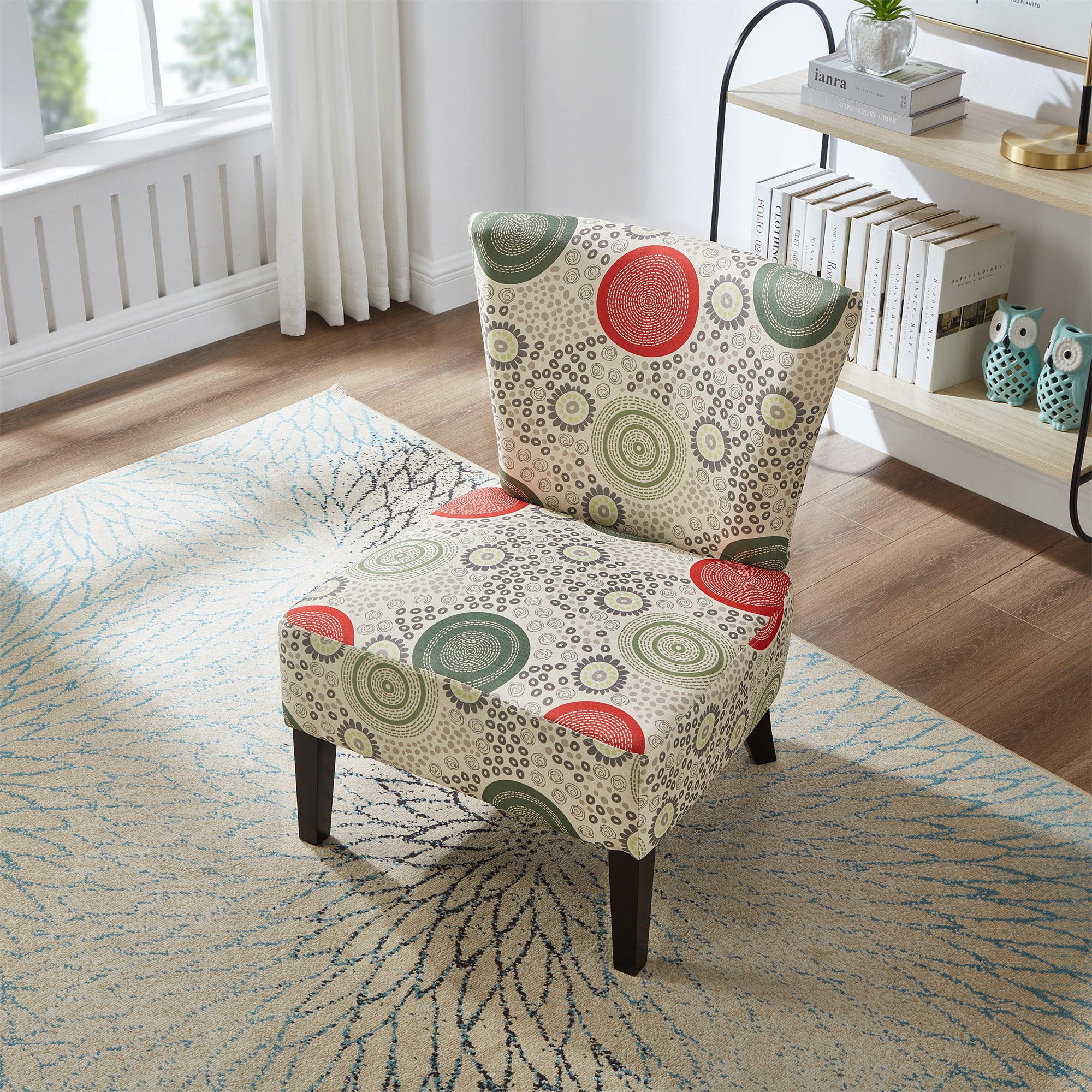 GEXPUSM Armless Accent Chair Set of 2, Modern Living Room Chairs with Thick Cushion & Solid Wood Legs, Fabric Comfy Bedroom Chair