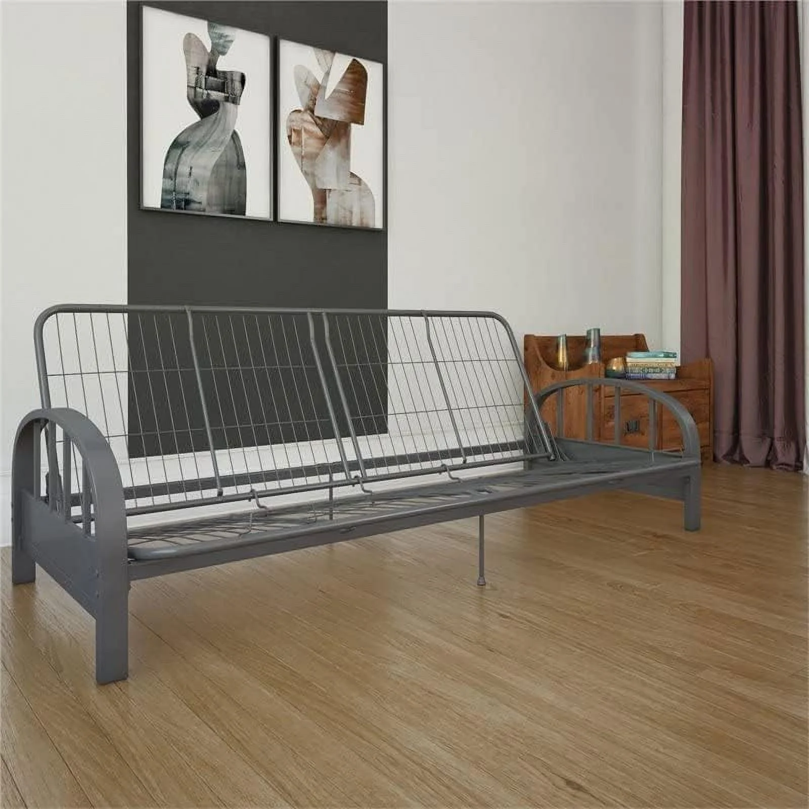 Futon Frame In Gunmetal Grey