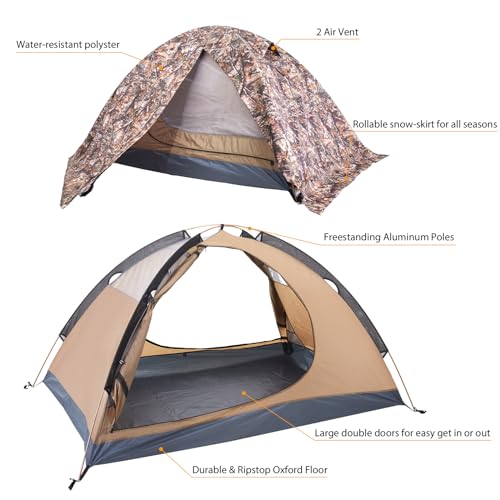 GEERTOP Ultralight 2 Person Backpacking Tent 4 Season Waterproof Camping Tent Double Layer Cold Weather Easy Set Up Tents for Family Camp, Hiking