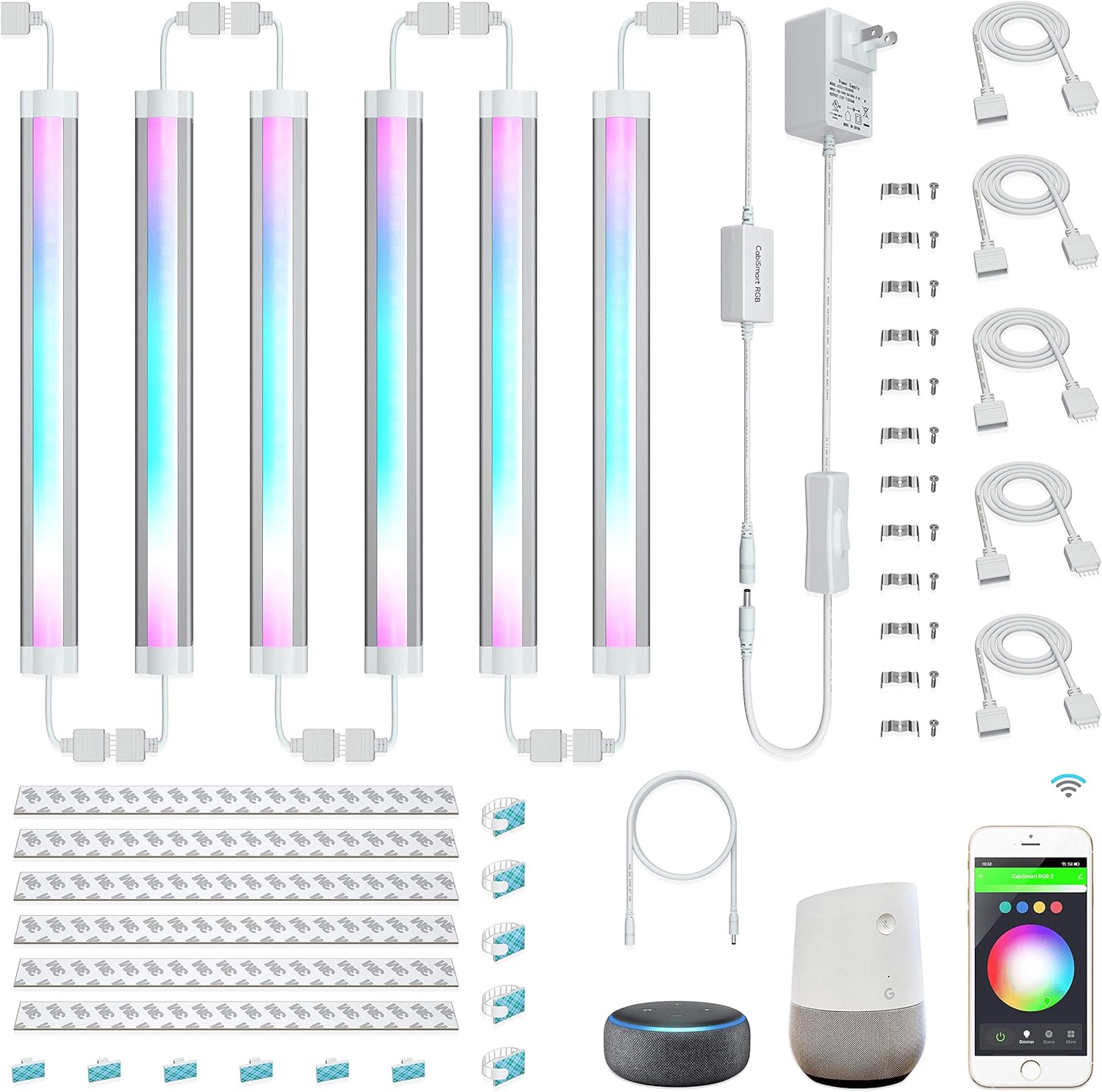 LED Smart Under Cabinet Ligts RGB Multi Color Compatible with Alexa