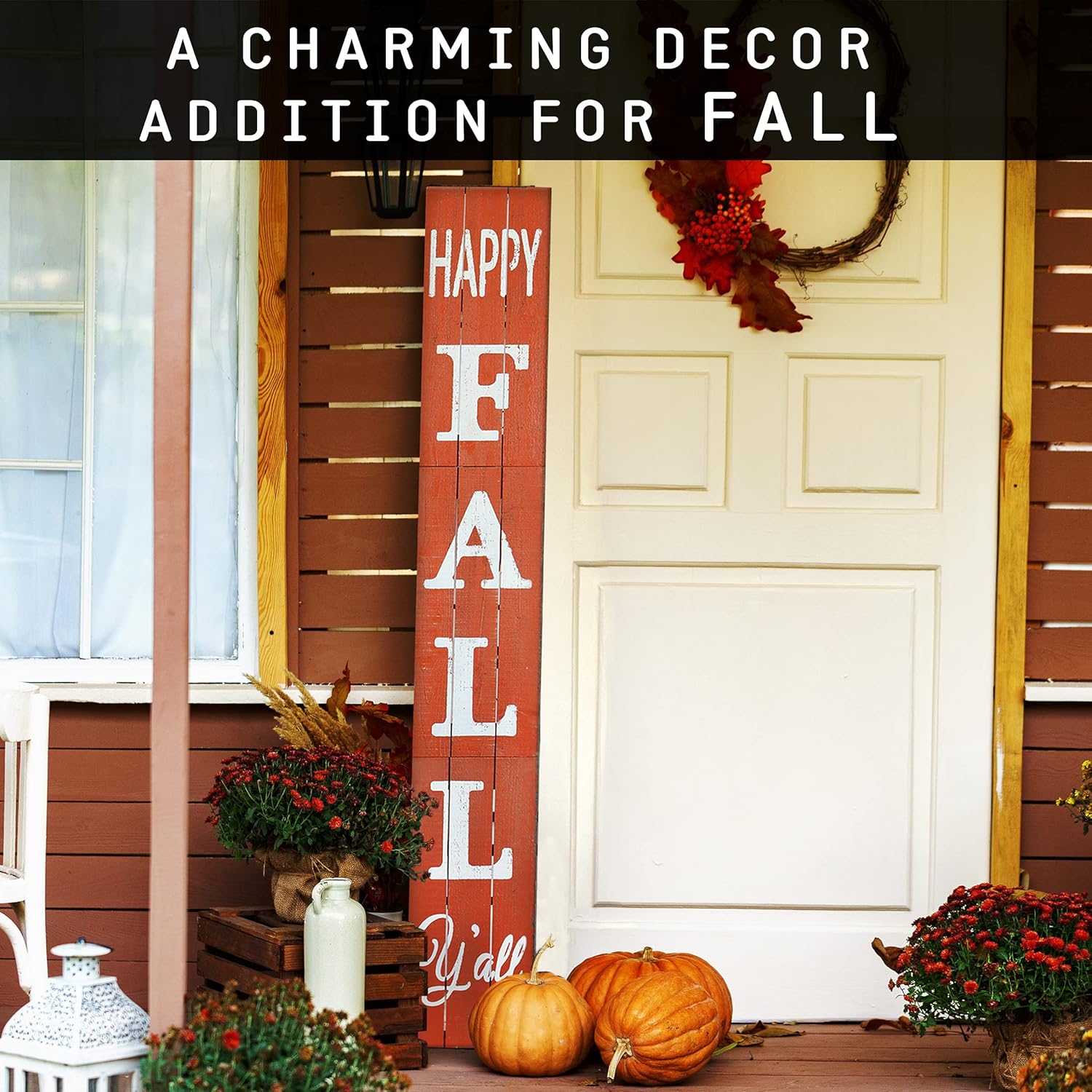 Outdoor Welcome Sign for Front Porch Decor, Interchangeable Seasonal Icons Vertical Welcome Sign, Modern Farmhouse Decor for The Home