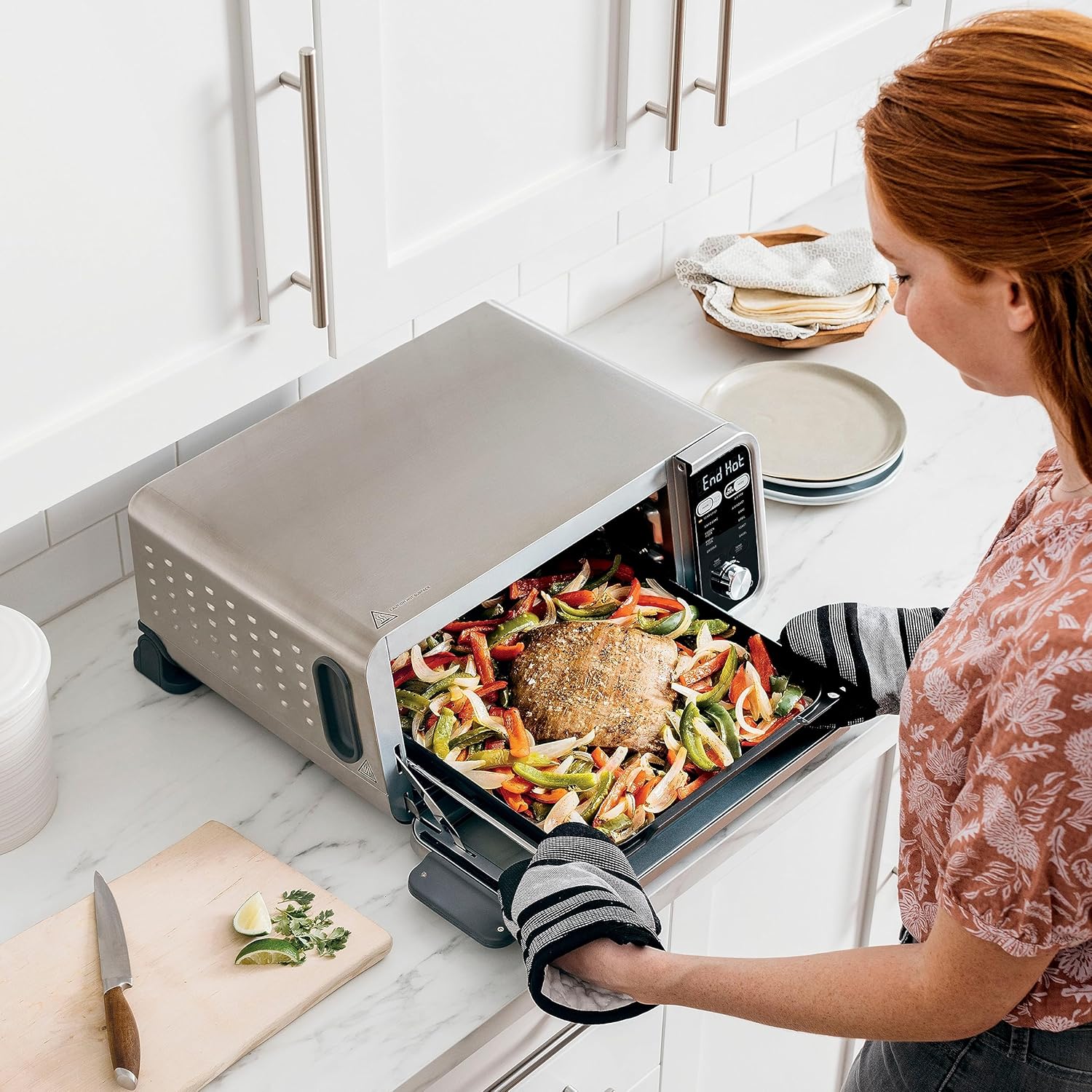 Ninja FT301 Dual Heat Air Fry Countertop 11-in-1 Convection Toaster Oven with Extended Height, XL Capacity
