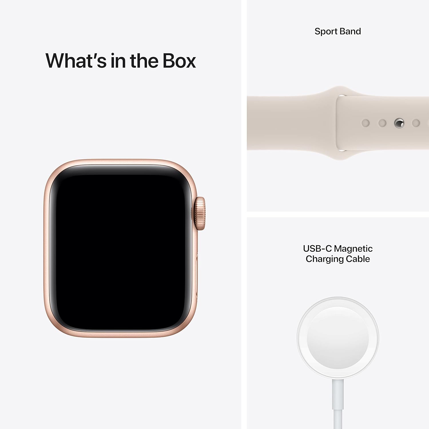 Apple Watch SE (Gen 1) [GPS 40mm] Smart watch w/Gold Aluminium Case with Starlight Sport Band. Fitness & Activity Tracker, Heart Rate Monitor