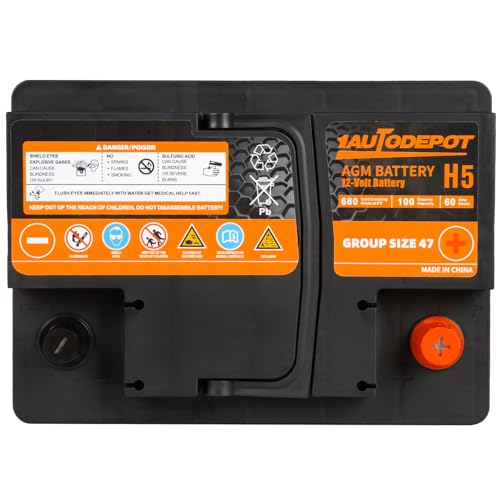 BCI Group 24F Car Battery, 12V 70Ah Automotive Battery Premium Maintenance Free AGM Batteries, 710CCA, 120RC, 36 Months Warranty