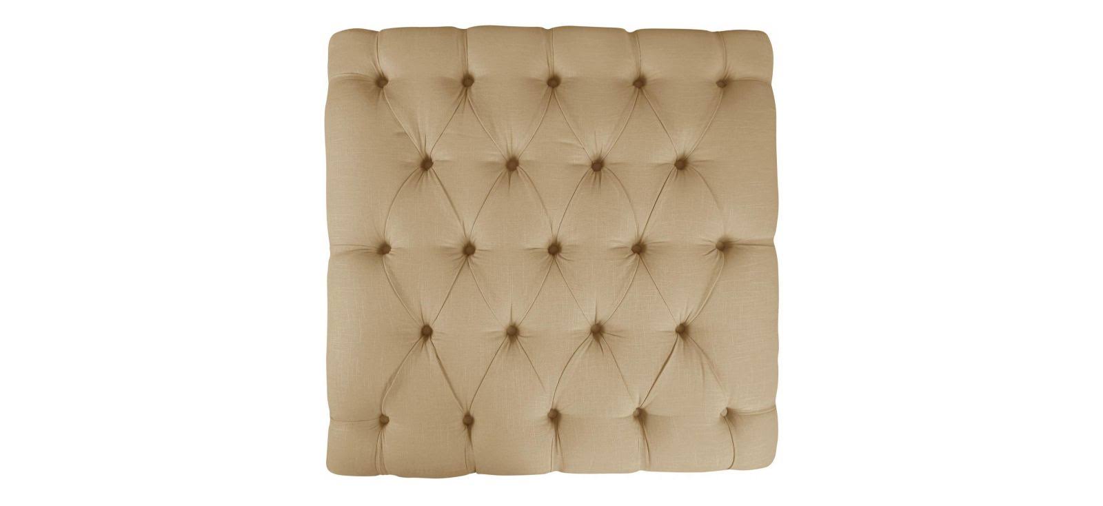 Skyline Furniture 445LNNSND Tufted Cocktail Ottoman Linen Sandstone