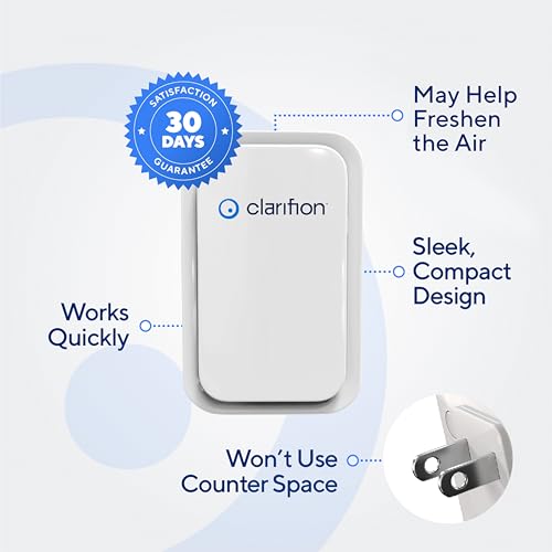 Clarifion - Air Ionizers for Home (1 Pack), Negative Ion Filtration System, Quiet Air Freshener for Bedroom, Office, Kitchen