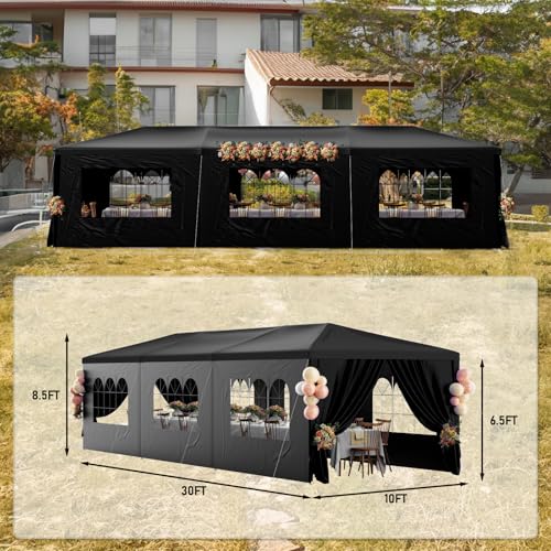 Outdoor Party Tent 10x30 Black Tents for Parties