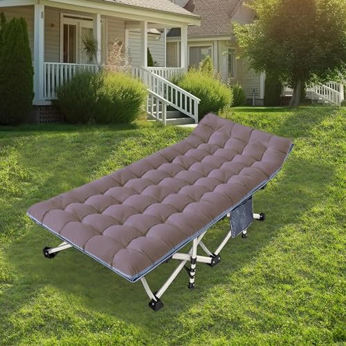 2 Pack Camping Cot with Mattress Comfortable Cot Bed Folding Cot Heavy Duty Cots for Sleeping with Carry Bag for Adults Kids Guest Bed Outdoor Indoor