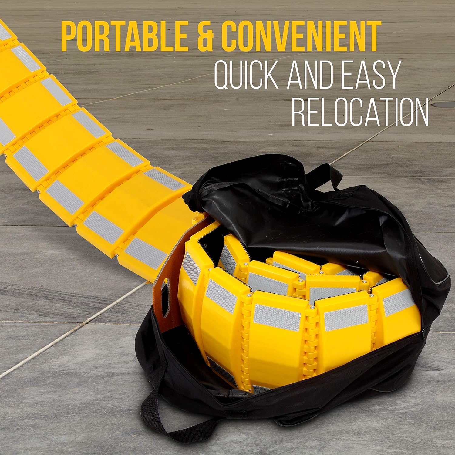 Pyle Portable Vehicle Traffic Speed Bump - 9.8' ft Heavy Duty Reflective Plastic Humps