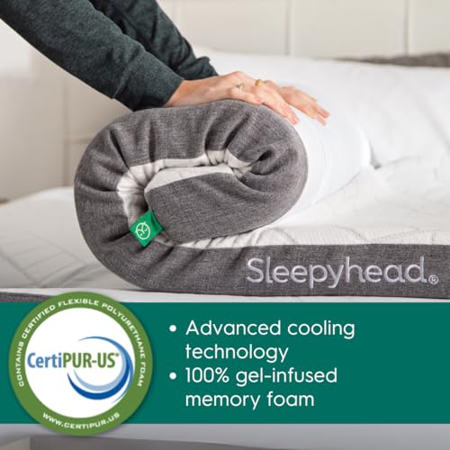Sleepyhead Twin XL 2 Inch Gel Memory Foam Mattress Topper for College Dorm – Thick