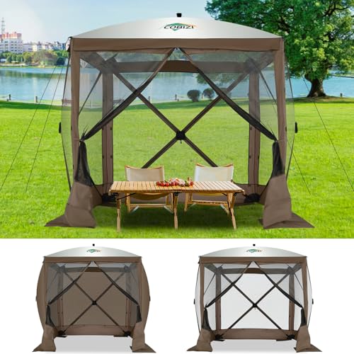 COBIZI 12x12ft Pop up Gazebo Screen Tent Screen House for Camping, Camping Outdoor Screened Gazebo, Canopy Tent