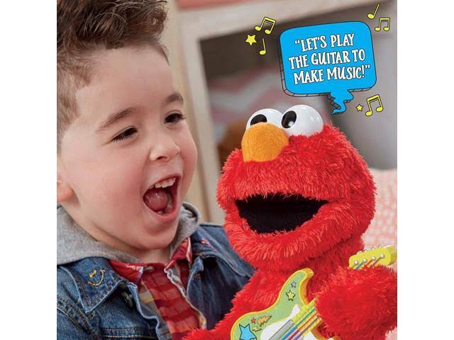 Sesame Street Rock and Rhyme Elmo Talking, Singing 14-inch Plush Toy for Toddlers, Kids 18 Months u0026 Up