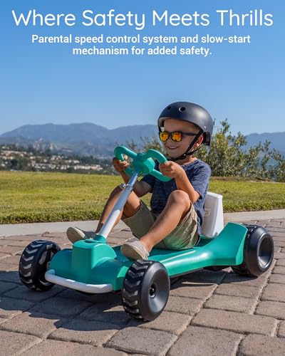 Droyd Zypster Electric Go Kart for Kids, 25V Lithium Ion Battery w/Dual 50W Brushed DC Motor Up to 3-6 Mph, Adjustable Height and Seat
