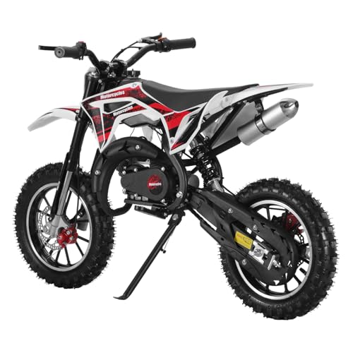 Mini Dirt Bike, 50 CC Gas Powered Mini Bike 2 Stroke, Off Road Motorcycle for Kids and Adult, Kids Dirt Bike with Front & Rear Disc Brakes