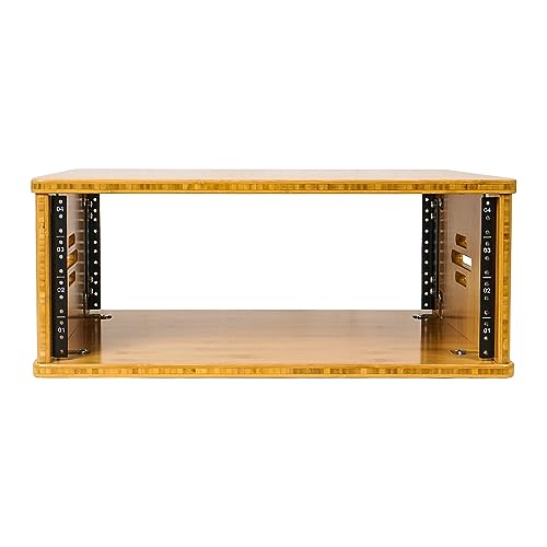 Sound Town DIY 4U Solid Bamboo Studio Rack w/ 14.2" Depth, Ventilation for Recording Room, PA/DJ Pro Audio, Home Audio (STBR-4U)