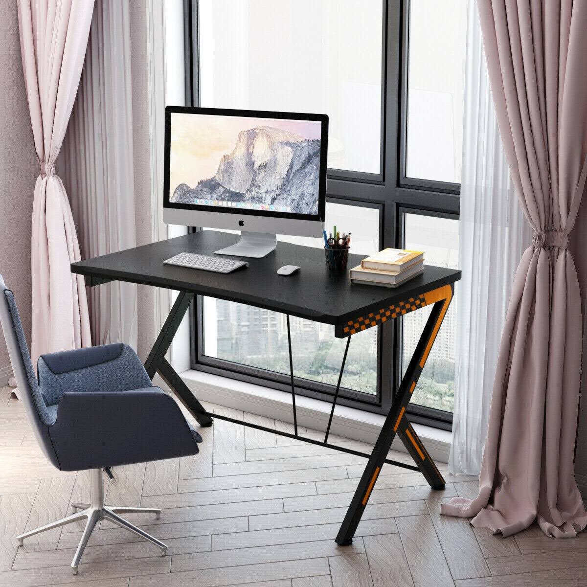 Costway Gaming Desk Computer Desk PC Laptop Table Workstation Home Office Ergonomic New, Black