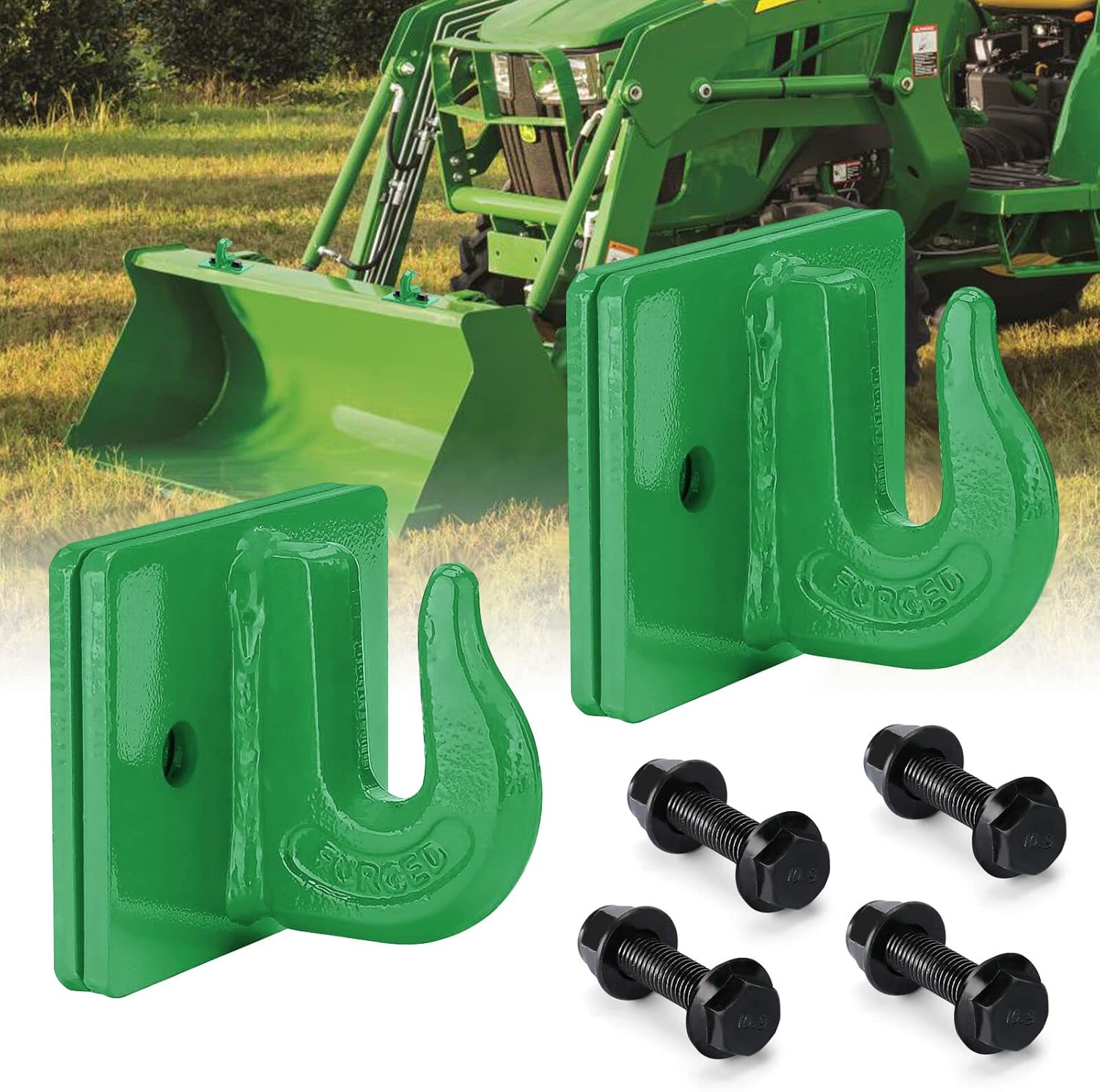 AUTOBOTS 3/8" Tractor Bucket Grab Hook (2 Pack), 15