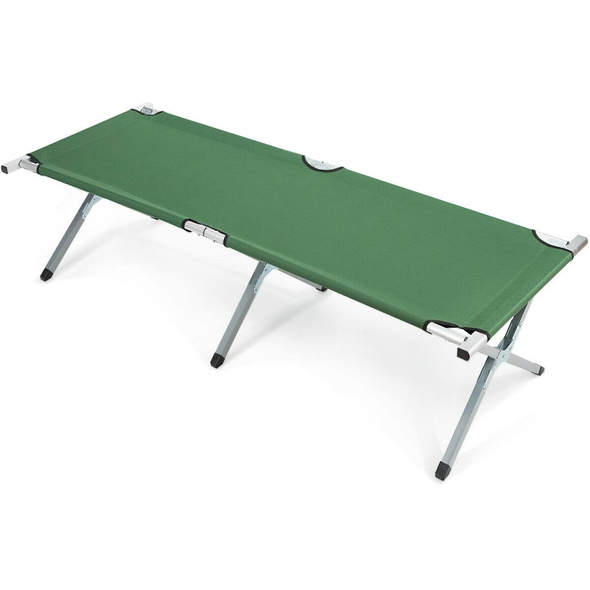 Folding Camping Cot Heavy-Duty Camp Bed with Carry Bag