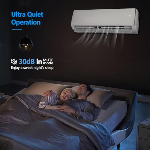 Bonnlo 17SEER2 Ductless Mini Split AC/Heating System, Split-System Wall Air Conditioner Pre-Charged Inverter Heat Pump with 16ft Installation Kit