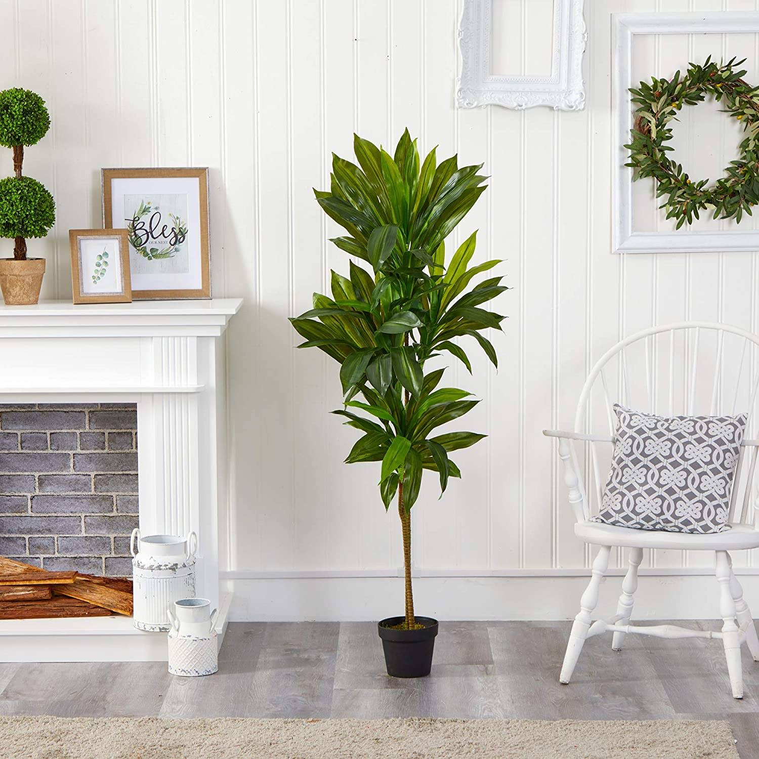Nearly Natural 48x22 Dracaena Silk Plant (Real Touch)
