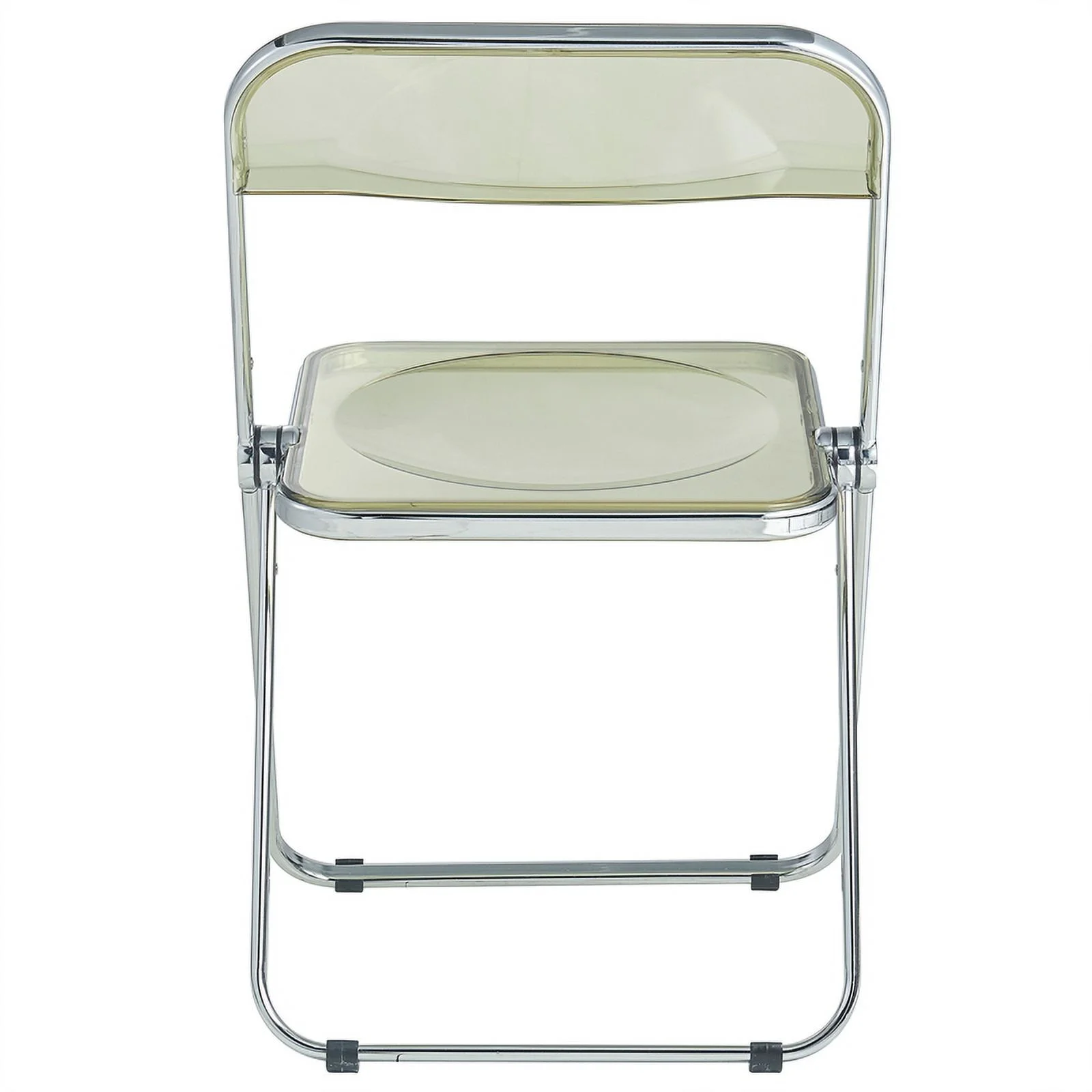 LeisureMod Lawrence 5-pc Dining Set with Plastic Chairs & Round Table Amber