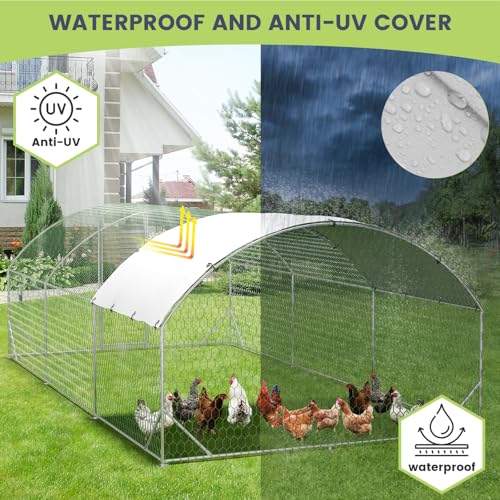 Large Metal Chicken Coop, Walk-in Poultry Cage