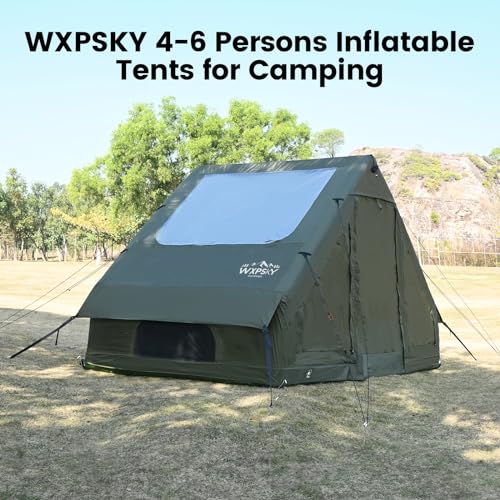 Inflatable Tents Blow up Tents for Camping, 4-6 Persons 4 Season Oxford Cabin Tent with pump