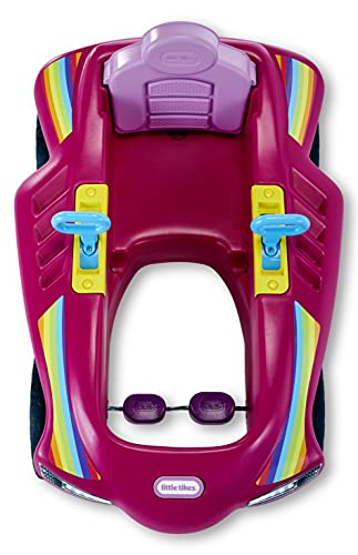 Little Tikes Jett Car Racer Pink, Ride On Car with Adjustable Seat Back, Dual Handle Rear Wheel Steering, Racing Control, Kid Powered Fun