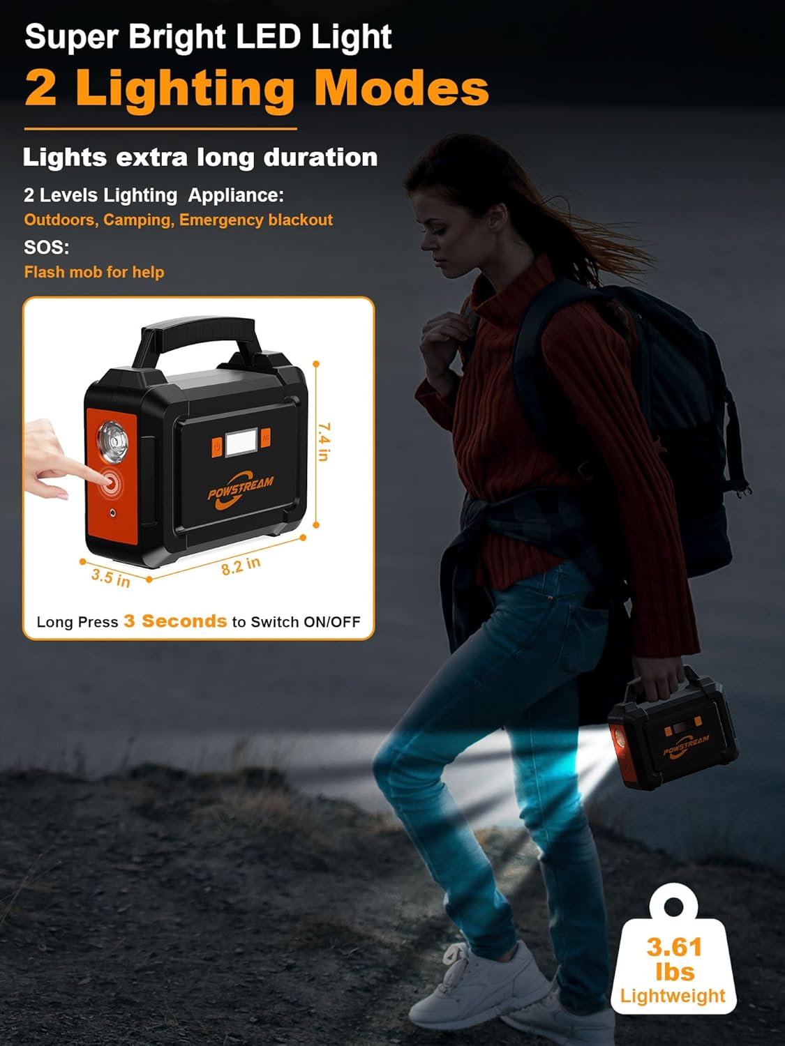 POWSTREAM-167Wh-Portable-Power-Station-Outdoor-Camping-Solar-Generators