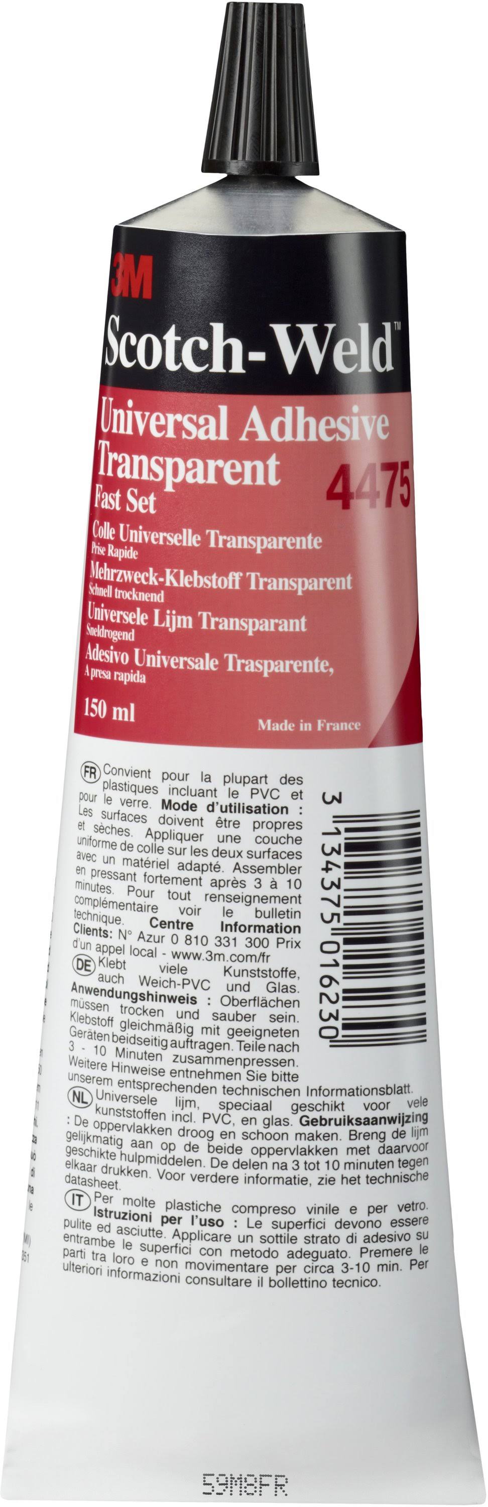 3M 4475 Clear Industrial Plastic Adhesive, 1 Quart