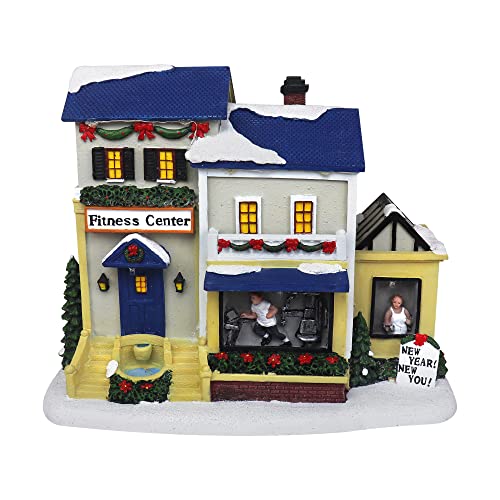 Christmas Village Sledding Down Hill - Lighted Musical Snow Village with 8 Animated Kids Going Down The Mountain
