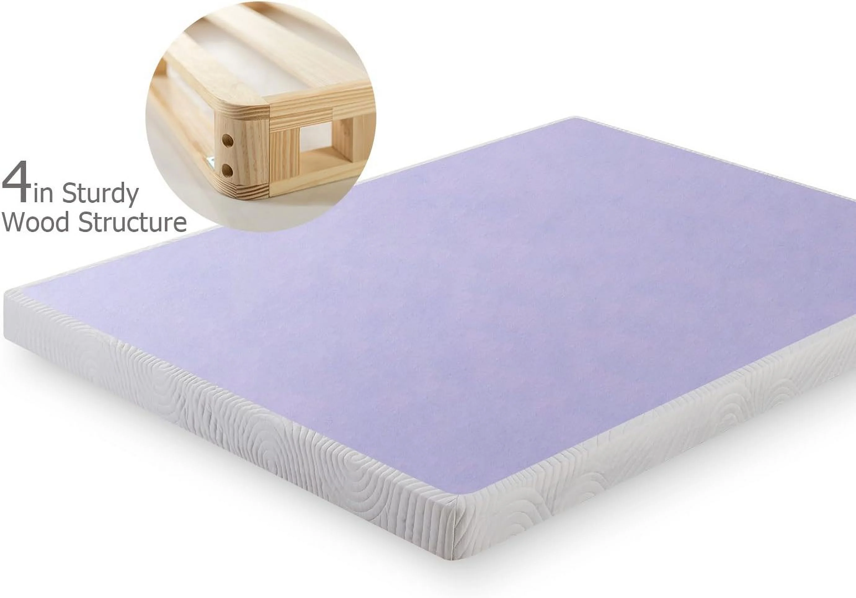 Zinus Edgar 4 in. Low Profile Wood Box Spring/Mattress Foundation, Twin