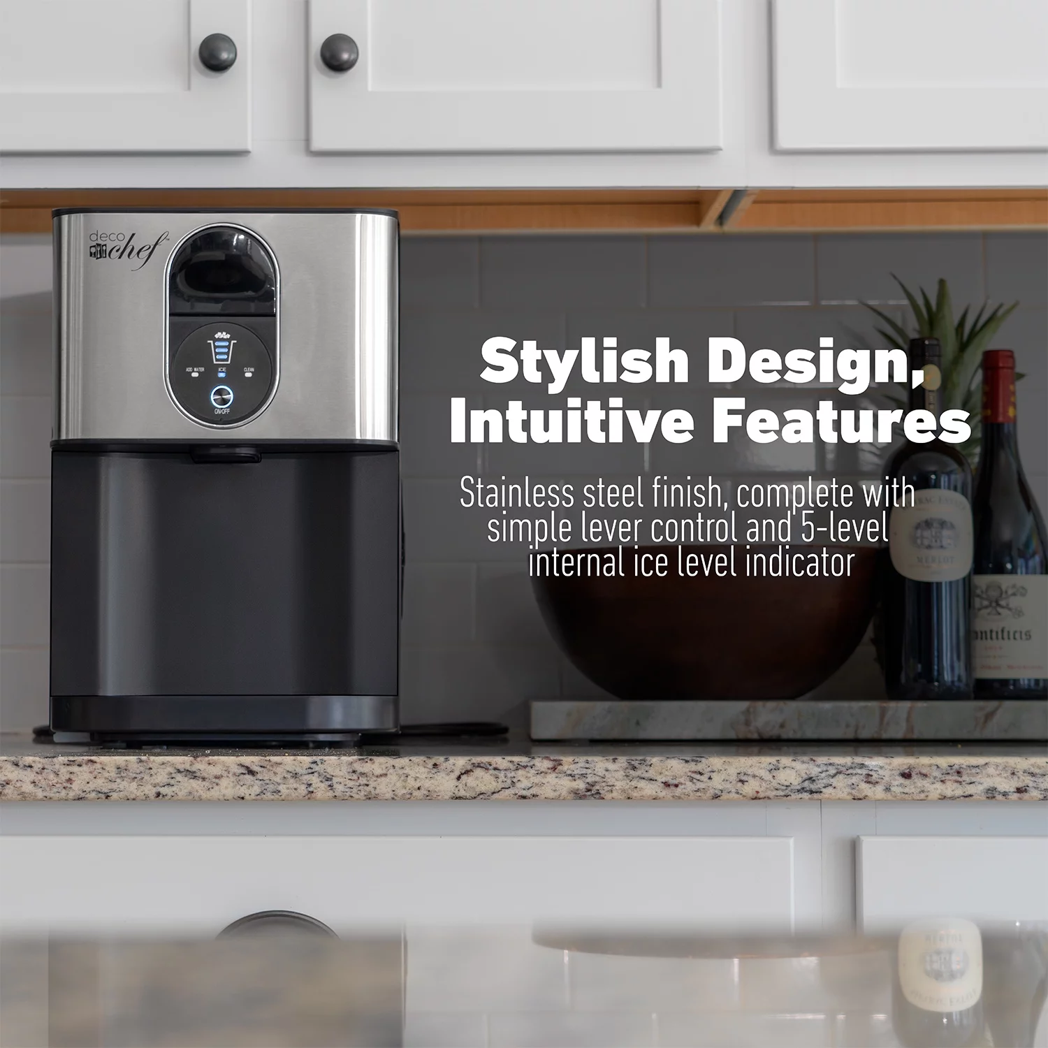 Deco Chef Self-Dispensing Nugget Ice Maker Countertop, 44LB Automatic