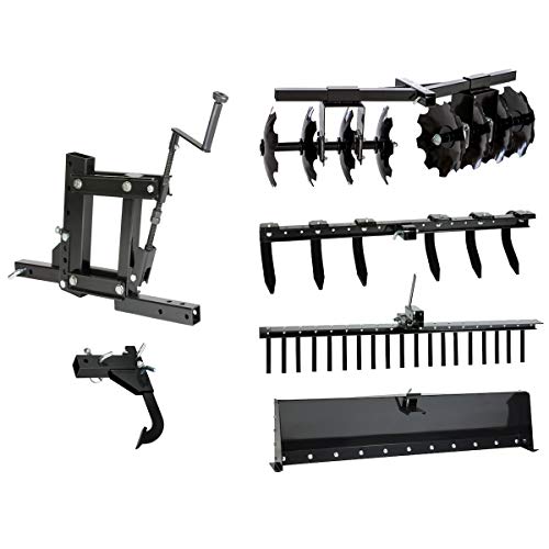MOTOALLIANCE® Impact Implements New Soil Kit for ATV, UTV & Tractors - includes Patented Hydraulic 1-Point Lift, Cultivator, Disc Plow