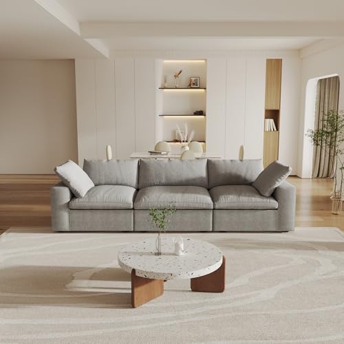 160.6" Cloud Couch Modular Sectional Sofa for Livingroom,Oversized Convertible Sofa with Storage Ottomans,6 Seat Wide Couches