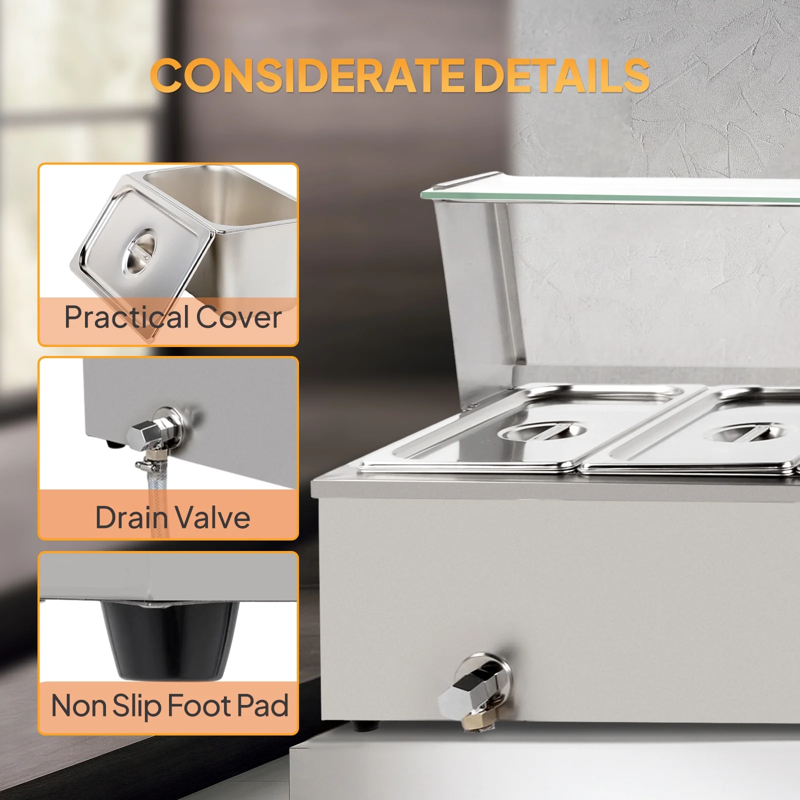 ROVSUN 48QT 1500W Electric Commercial Food Warmer