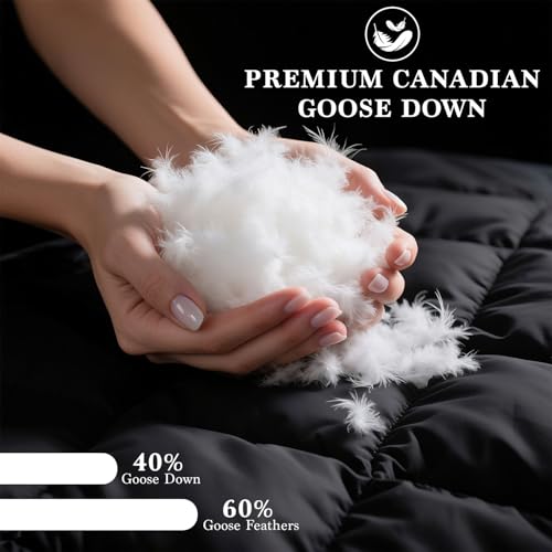 Shilucheng Goose Down and Feather Pillows Queen Size Set of 2 Pack, Luxury Hotel Quality Bed Pillows for Side Back Stomach Sleepers