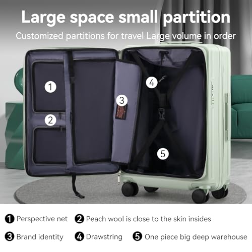 ROAMING Grace Expandable Carry On Luggage Airline Approved, 20 Inch Hardside Carry On Suitcase with Wheels