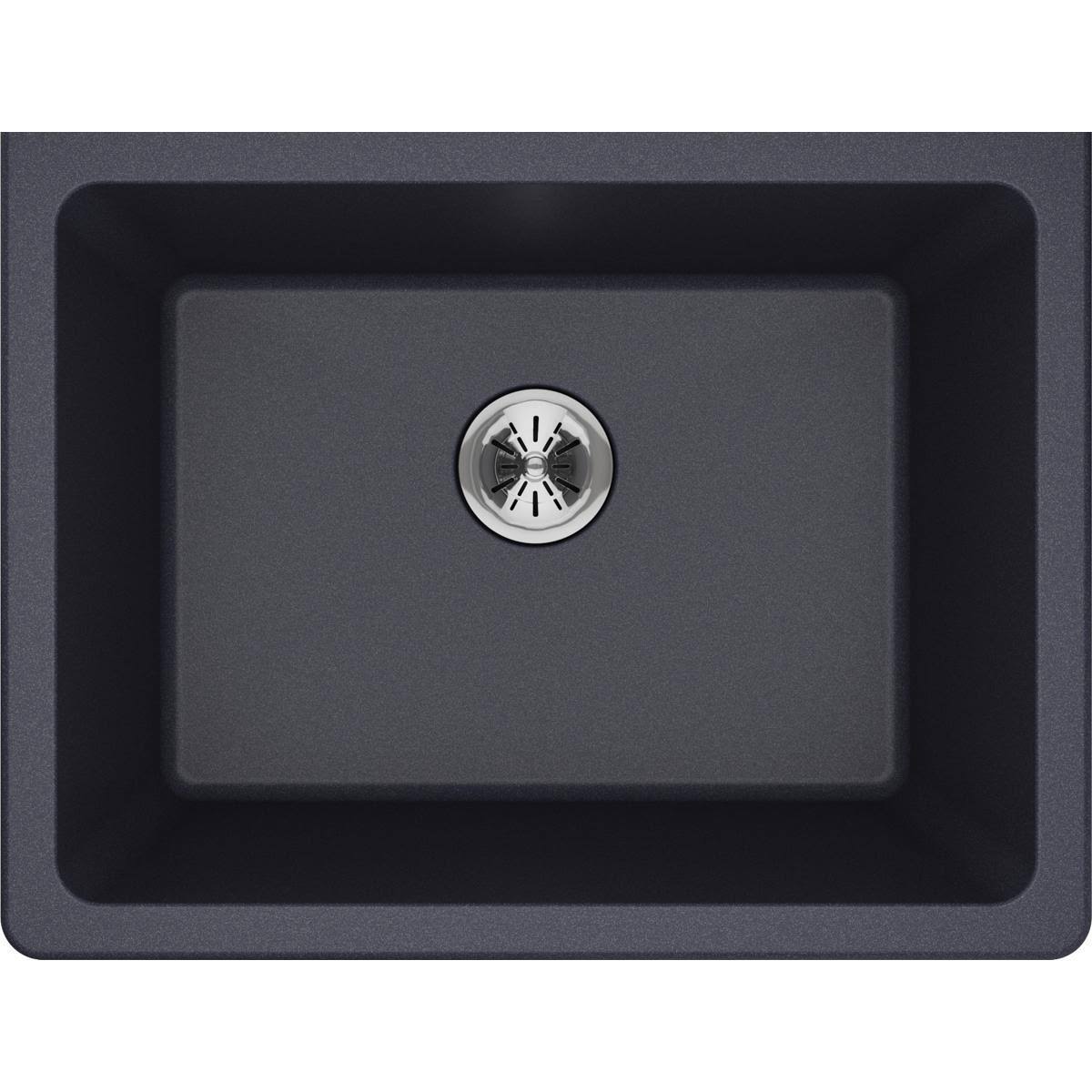 Elkay Quartz Classic Black Undermount Laundry Sink with Perfect Drain-ELGU251912PDBK0