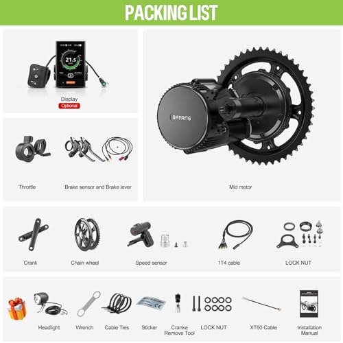 BAFANG BBS02B 36V/48V 500W Mid Drive Kit with Battery(Optional) 48V Ebike Motor with DIY LCD Display/Controller Electric Bikes Conversion kit for