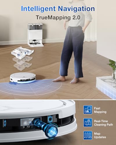ECOVACS DEEBOT T50 MAX PRO Omni Robot Vacuum and Mop, 18,500Pa Suction, 18mm Auto-Lift, ZeroTangle &TruEdge 2.0, AIVI 3.0 Obstacle Avoidance
